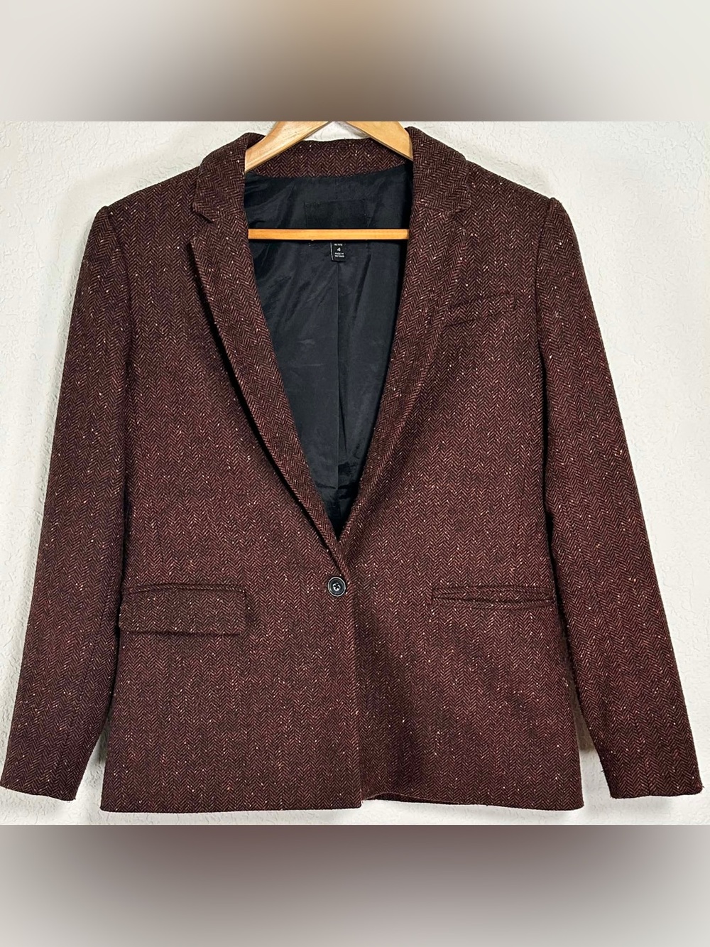 Banana Republic Women's Reddish Brown Tweed Single-Button Blazer